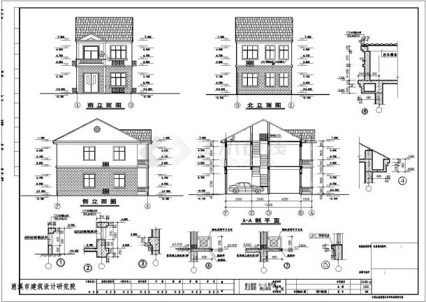 某永安别院私家住宅设计CAD详细建筑施工图-图二