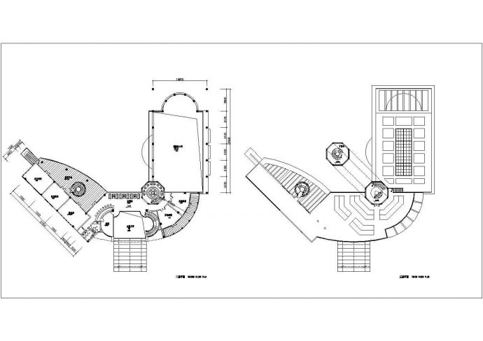 某二层娱乐会所平立面图CAD详细设计施工图纸_图1