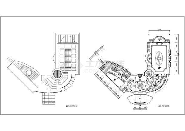 某二层娱乐会所平立面图CAD详细设计施工图纸-图二