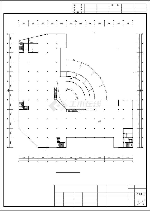 某地五层商场建筑设计cad方案图-图二