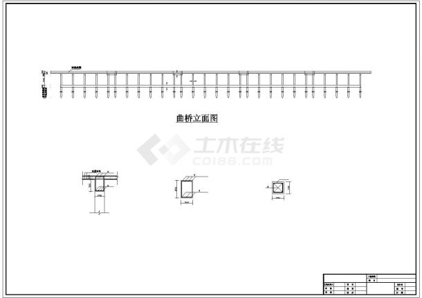 赣州市某风景区内部景观长廊曲桥建筑设计CAD图纸-图二