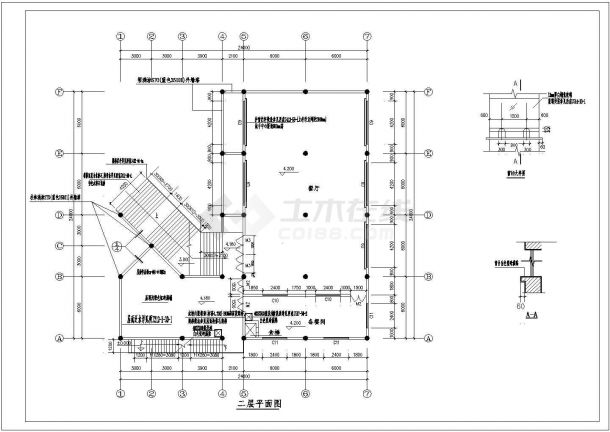 西磁食堂建筑设计cad平面图-图一