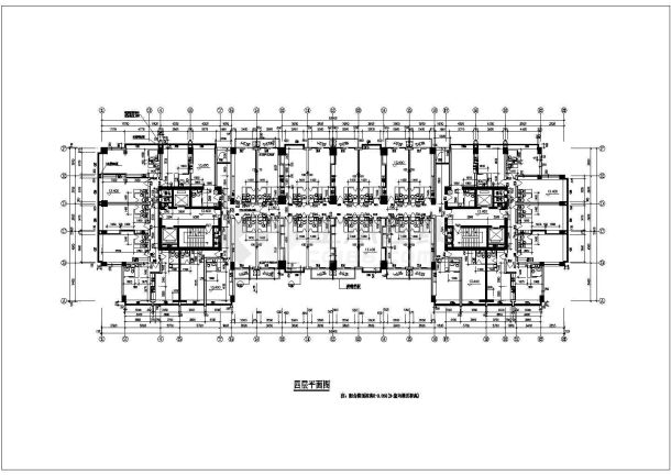 某地区多层公寓建筑详细设计施工方案CAD图纸-图二