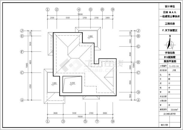 某三层日式别墅全套建筑CAD设计大样构造完整施工图-图二