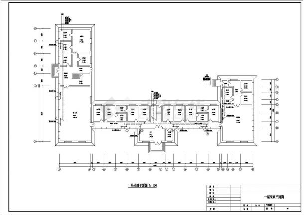 某办公楼地热采暖施工设计CAD图纸（共5张图）-图一