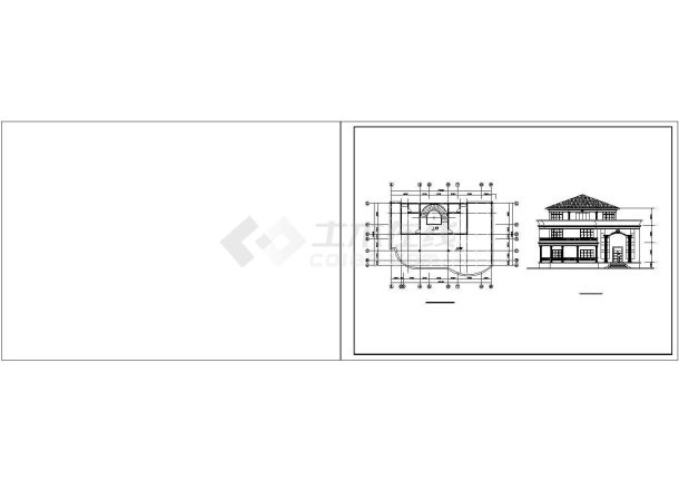 12个别墅建筑设计方案cad施工图纸-图二