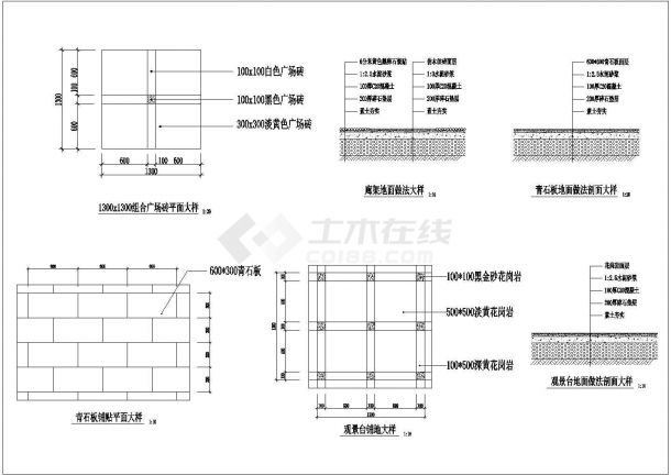 汉中市某公园叠泉假山及弧形小桥建筑设计CAD图纸-图二