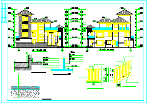 两套某高级别墅建筑施工CAD设计图纸-图二