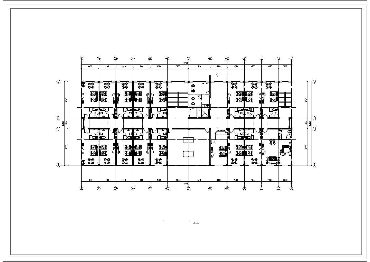 某地区休闲中心建筑cad施工图纸