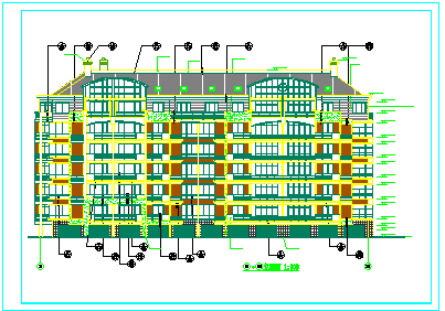 某六层带阁楼坡屋顶住宅建筑施工图-图二