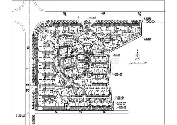 某绿源小区规划CAD设计大样完整平面图-图一