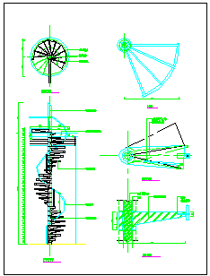 楼梯造型建筑cad大样施工图纸-图二