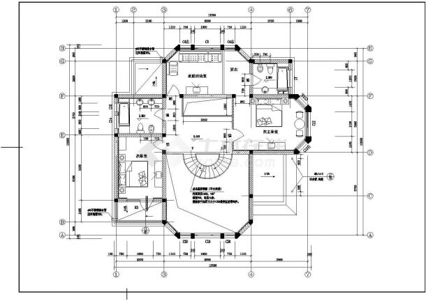某大华庄园别墅CAD详细构造完整设计图-图二