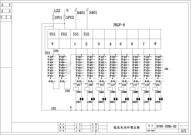 低压无功补偿柜原理图cad图纸-图一