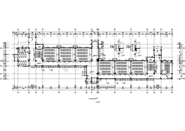 某四层大学教学楼全套建筑施工cad图，共十二张-图二