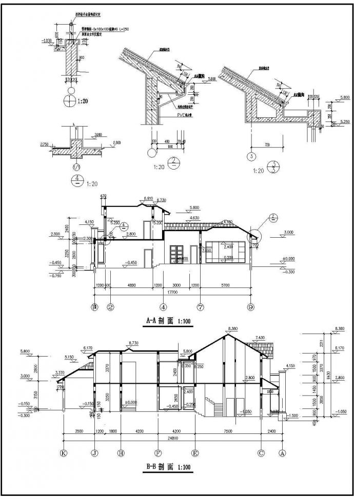 某生态园别墅建筑CAD详细构造平面设计施工图_图1