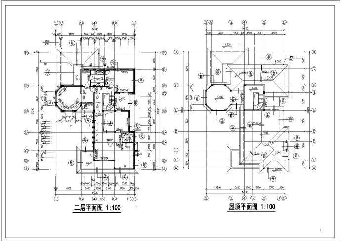 两层独立豪华别墅设计CAD施工图_图1