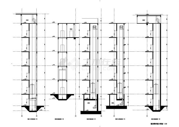 【山西】某商场客货梯井道建筑设计施工大样图1-图二