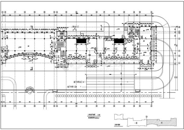 三层商业楼建筑CAD施工图纸-图一