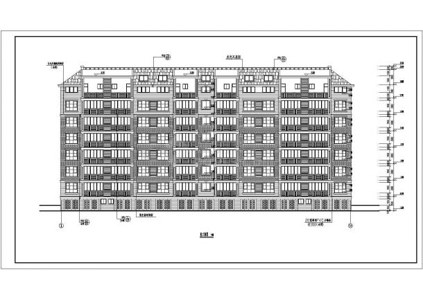 某地区3层坡顶住宅楼建筑详细设计施工方案CAD图纸-图二