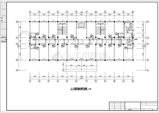 商务办公楼中央空调管道设计cad施工图（含目录，设计说明，材料表）-图二