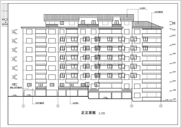 某地区阳光城住宅区住宅建筑详细设计施工方案CAD图纸-图二