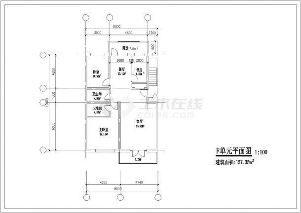 某地区北方住宅楼建筑户型详细设计施工方案CAD图纸-图二