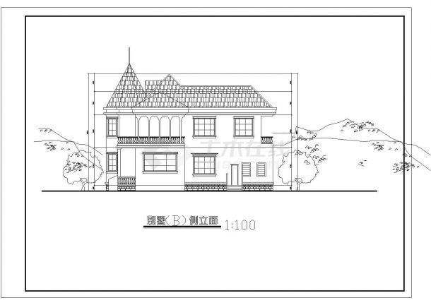 某沿街商业及别墅CAD全套设计施工完整构造方案-图二