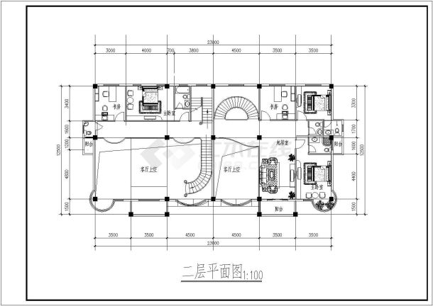 某兰陵公寓高级别墅建筑CAD详细大样设计完整方案图-图二