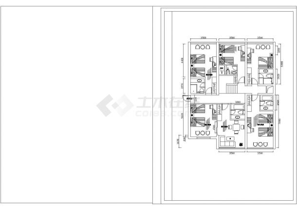 某地区标准住宅套房建筑详细设计施工方案CAD图纸-图二