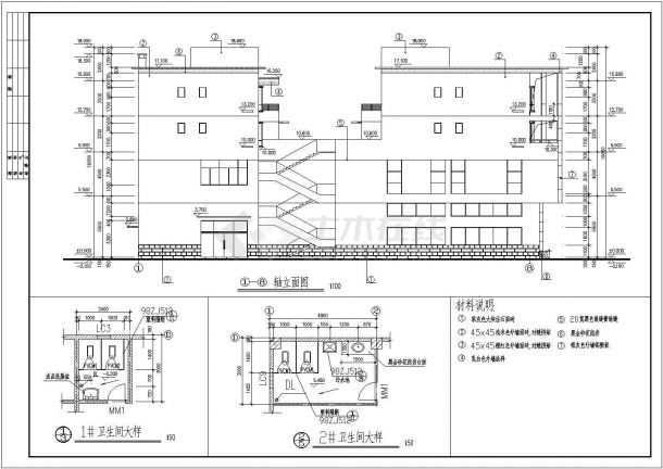 某地区不规则住宅建筑详细设计施工方案CAD图纸-图一