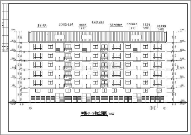 某地区带阁楼住宅楼建筑详细设计施工方案CAD图纸-图一