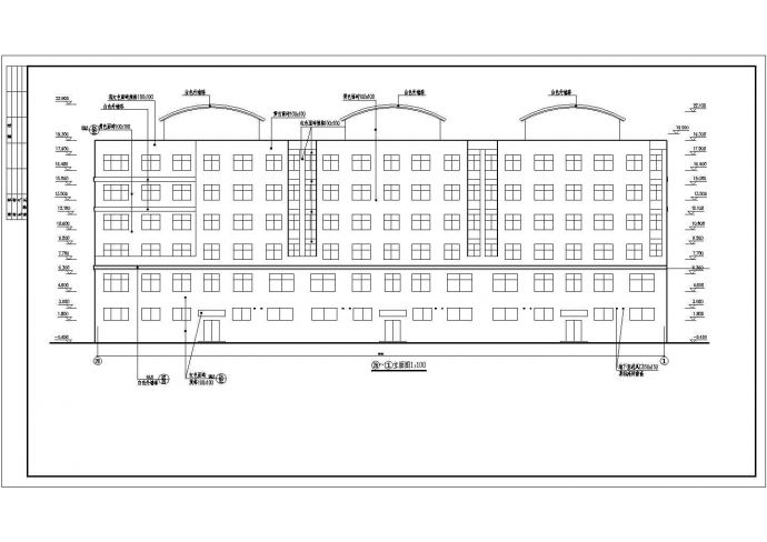 某地区底商住宅楼建筑详细设计施工方案CAD图纸_图1