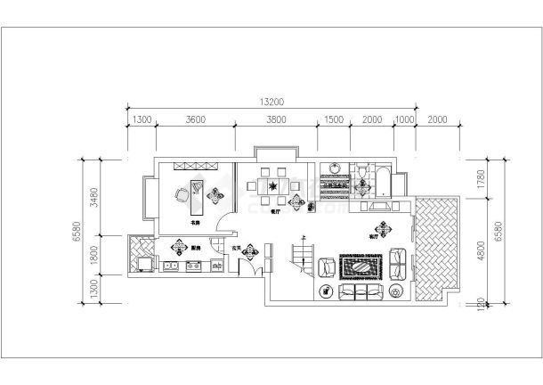 某地区蝶舞飞扬户型住宅楼建筑详细设计施工方案CAD图纸-图二
