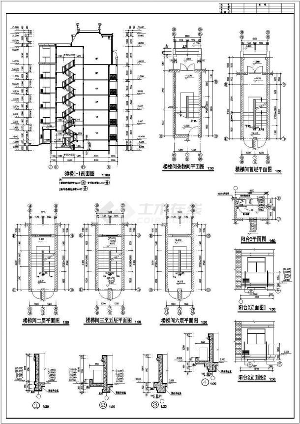 某地区东方塞纳住宅楼建筑详细设计施工方案CAD图纸-图二