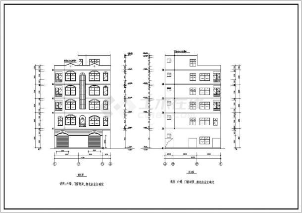 某地区多层商住宅楼建筑详细设计施工方案CAD图纸-图二