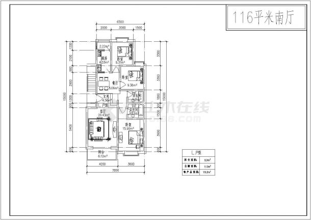 某地区多层商业住宅楼建筑详细设计施工方案CAD图纸-图一