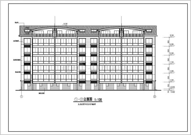 某地区现代商业多层住宅建筑详细方案设计施工CAD图纸-图二