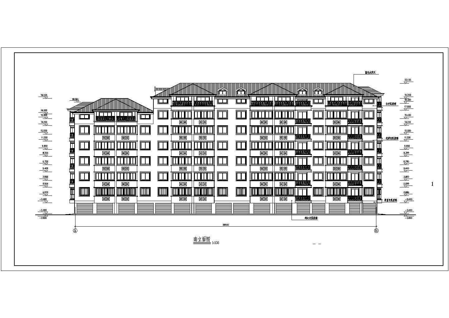 某地区现代多层住宅楼建筑设计施工详细方案CAD图纸