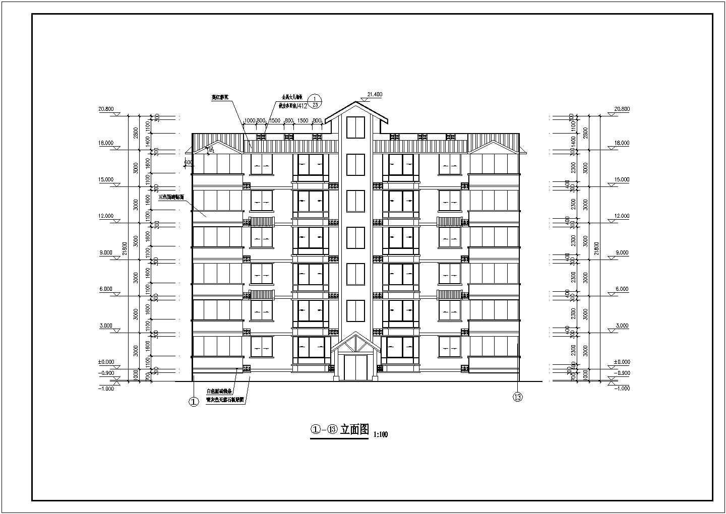 某地区现代商业多层住宅建筑设计施工详细方案CAD图纸