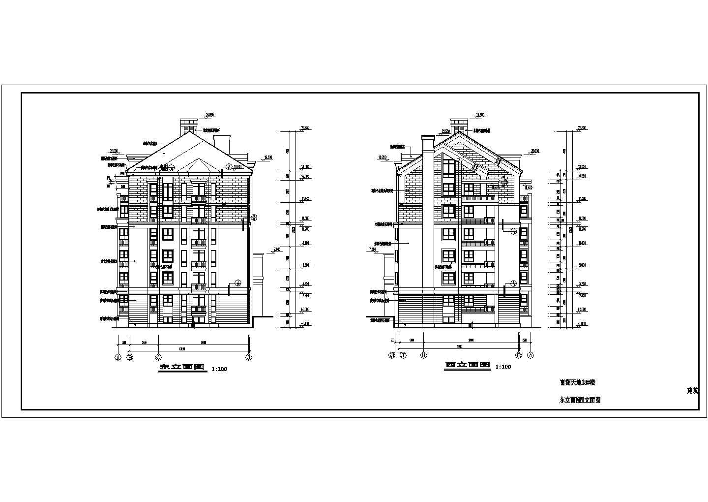 某经典现代商用多层住宅楼建筑设计施工详细方案CAD图纸