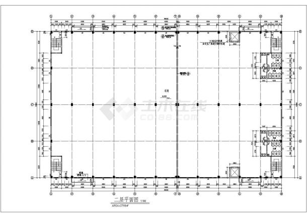某经典现代二层车间建筑设计施工详细方案CAD图纸-图二