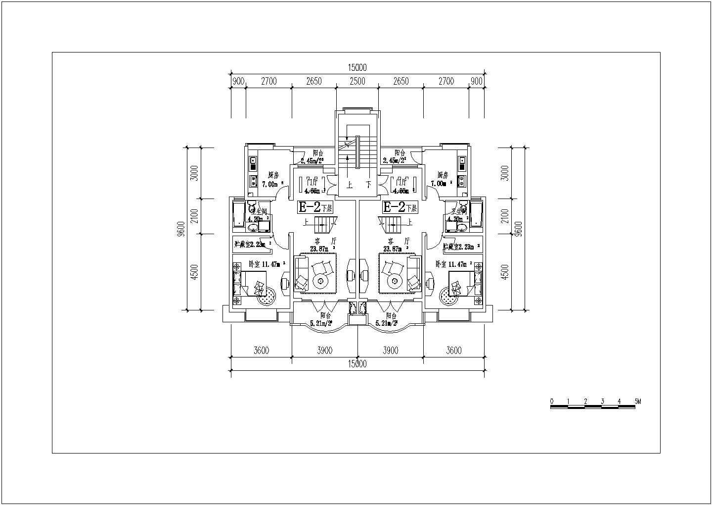 某地区复式房型建筑设计施工详细方案CAD图纸