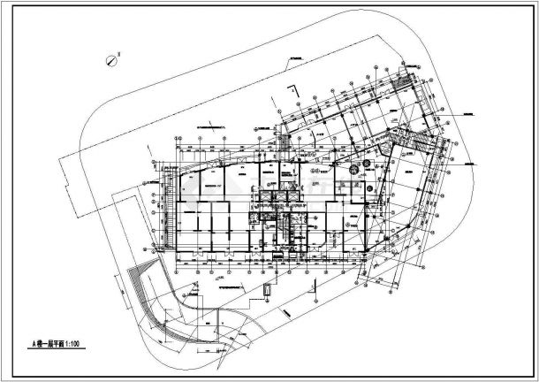 某地区高层层住宅楼建筑设计施工详细方案CAD图纸-图二