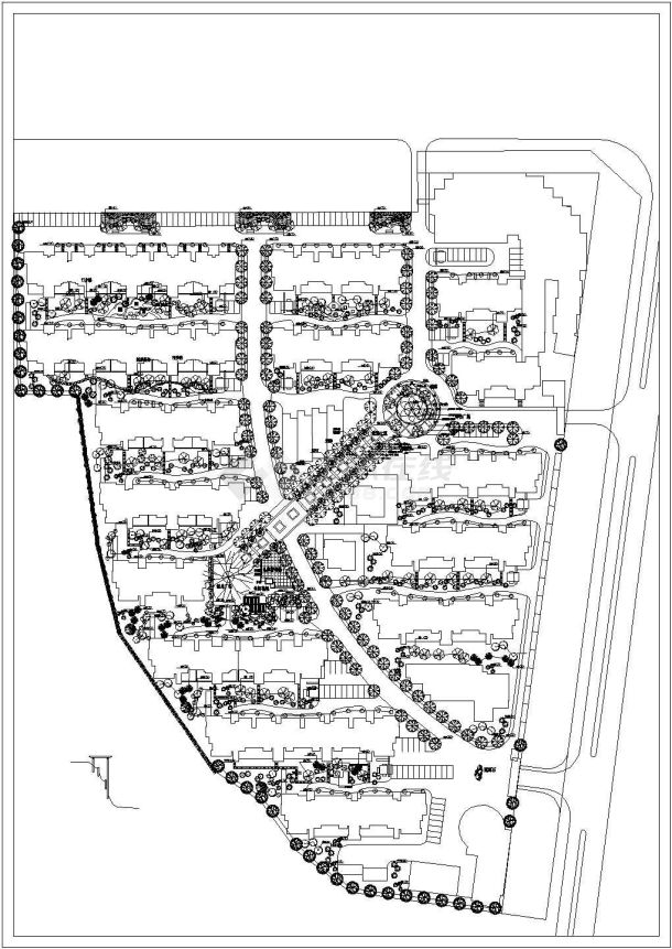某居住区种植施工CAD大样设计平面图-图一