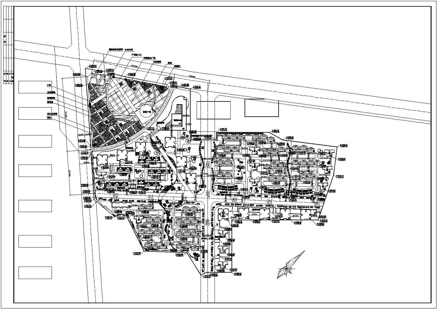 某小区广场CAD完整设计大样构造规划图