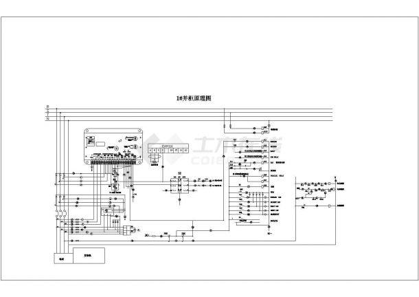 发电机并机柜一二次线路图cad图纸