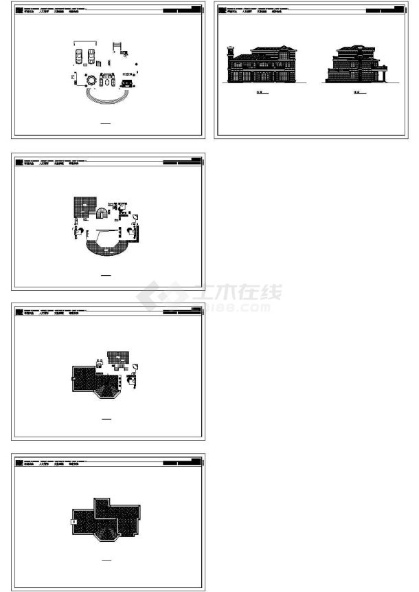 某三层框架结构绿色环保小别墅设计cad建筑方案图（甲级院设计）-图一