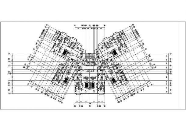 某地区现代高层塔式建筑设计施工详细方案CAD图纸-图二