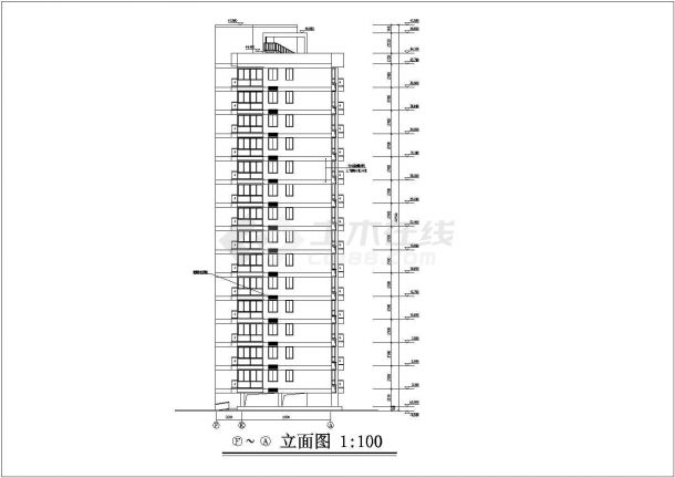 某地区现代高层住宅百合楼建筑设计施工详细方案CAD图纸-图二
